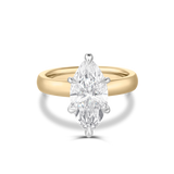 Two-tone marquise diamond engagement ring with 18ct yellow gold band and white gold claws