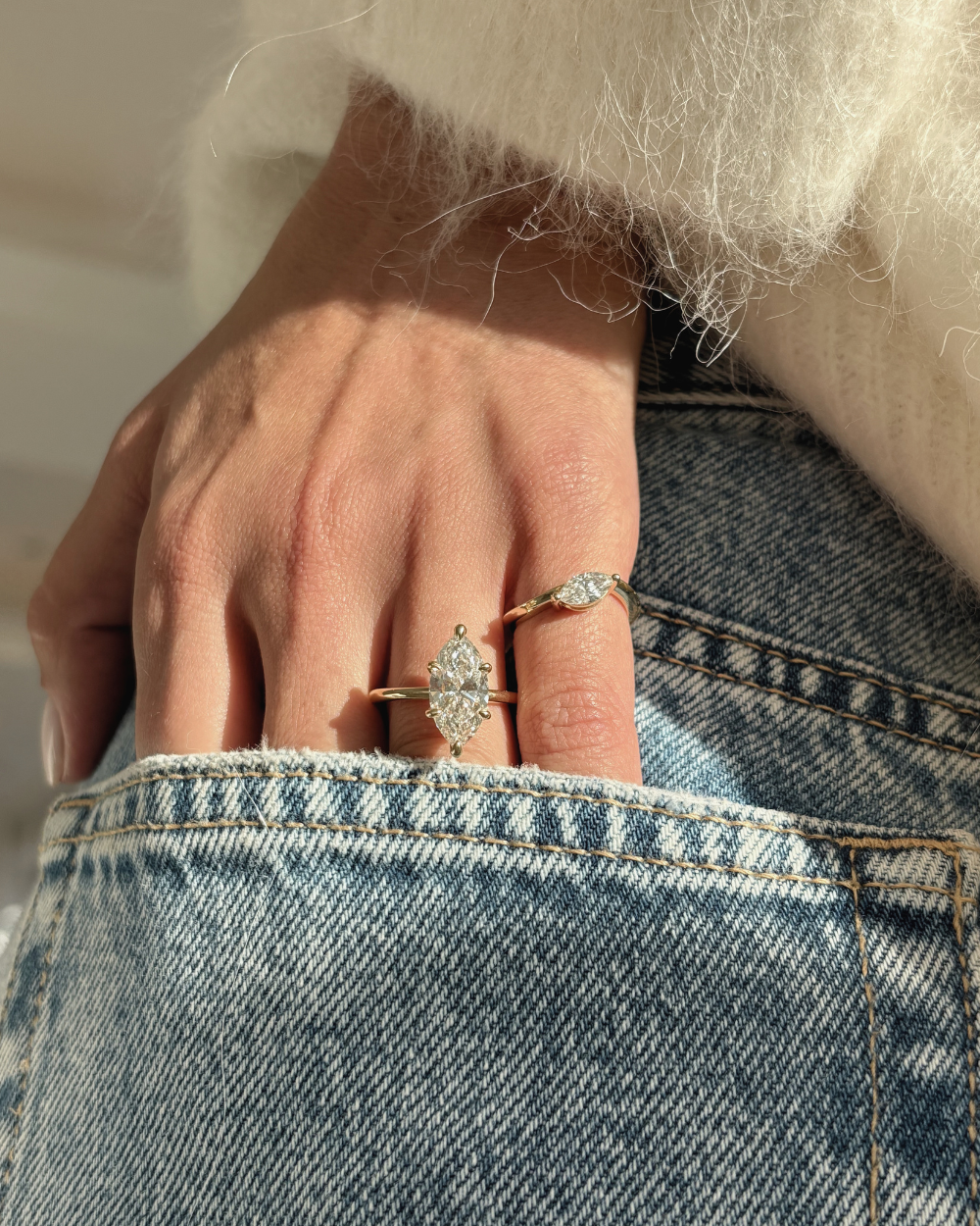 Astra Marquise Pinky Ring - Ready in 7 Days