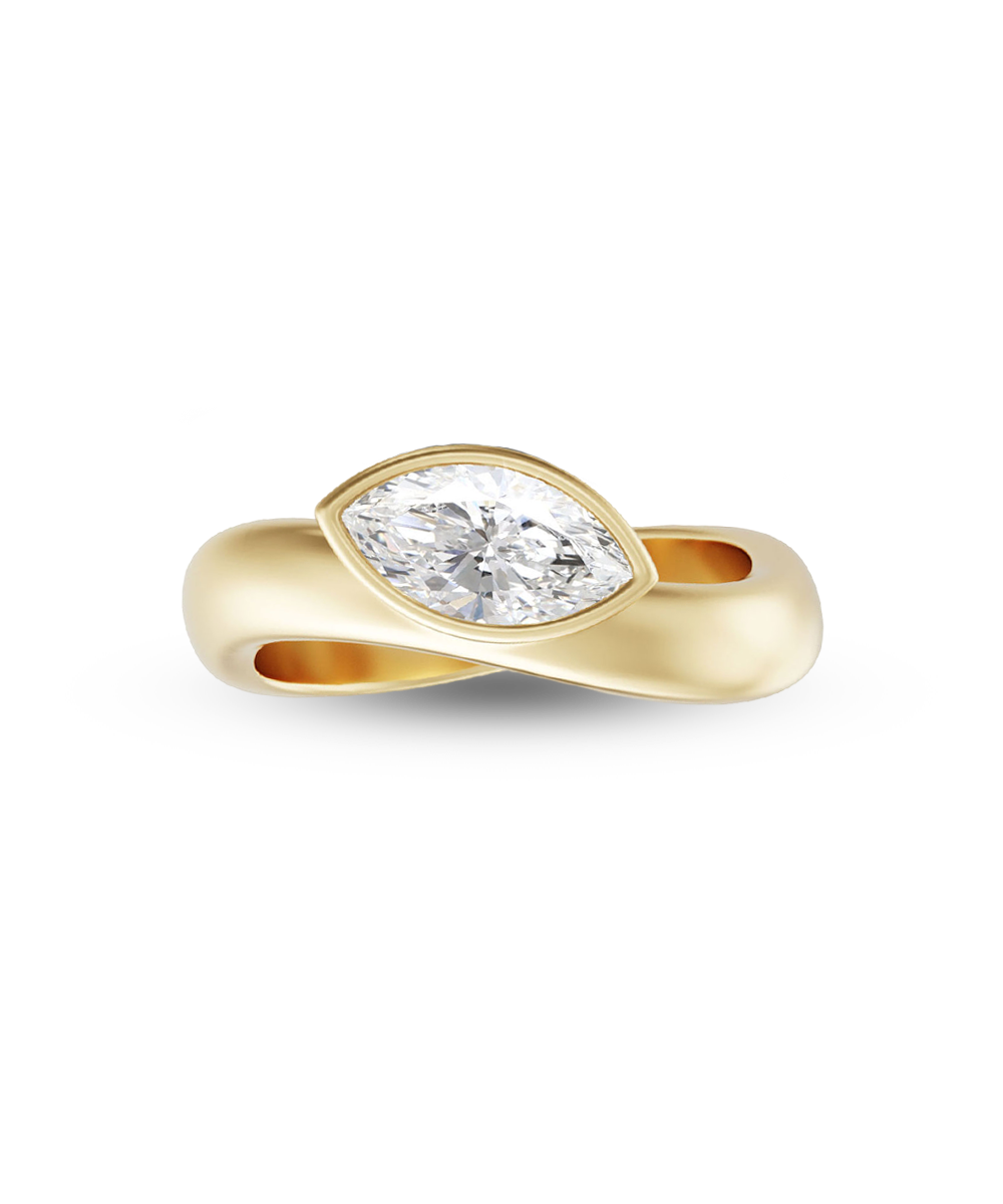 Muse 0.9ct East West Marquise Diamond Ring