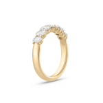 Natalie oval diamond wedding band in 18ct yellow gold with shared claw setting