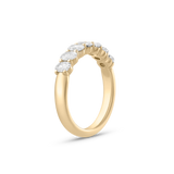 Natalie oval diamond wedding band in 18ct yellow gold with shared claw setting