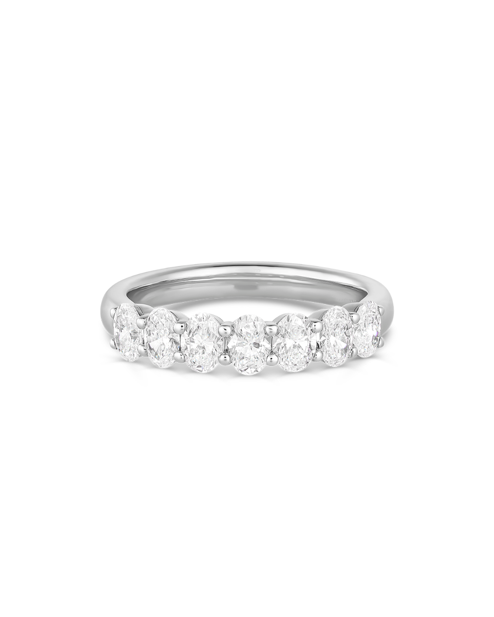 Natalie seven-stone oval diamond band in 18ct white gold