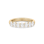 Front view of Natalie 18ct yellow gold oval diamond ring with seven stones