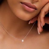 Emerald Solitaire Diamond Necklace - 0.50ct
