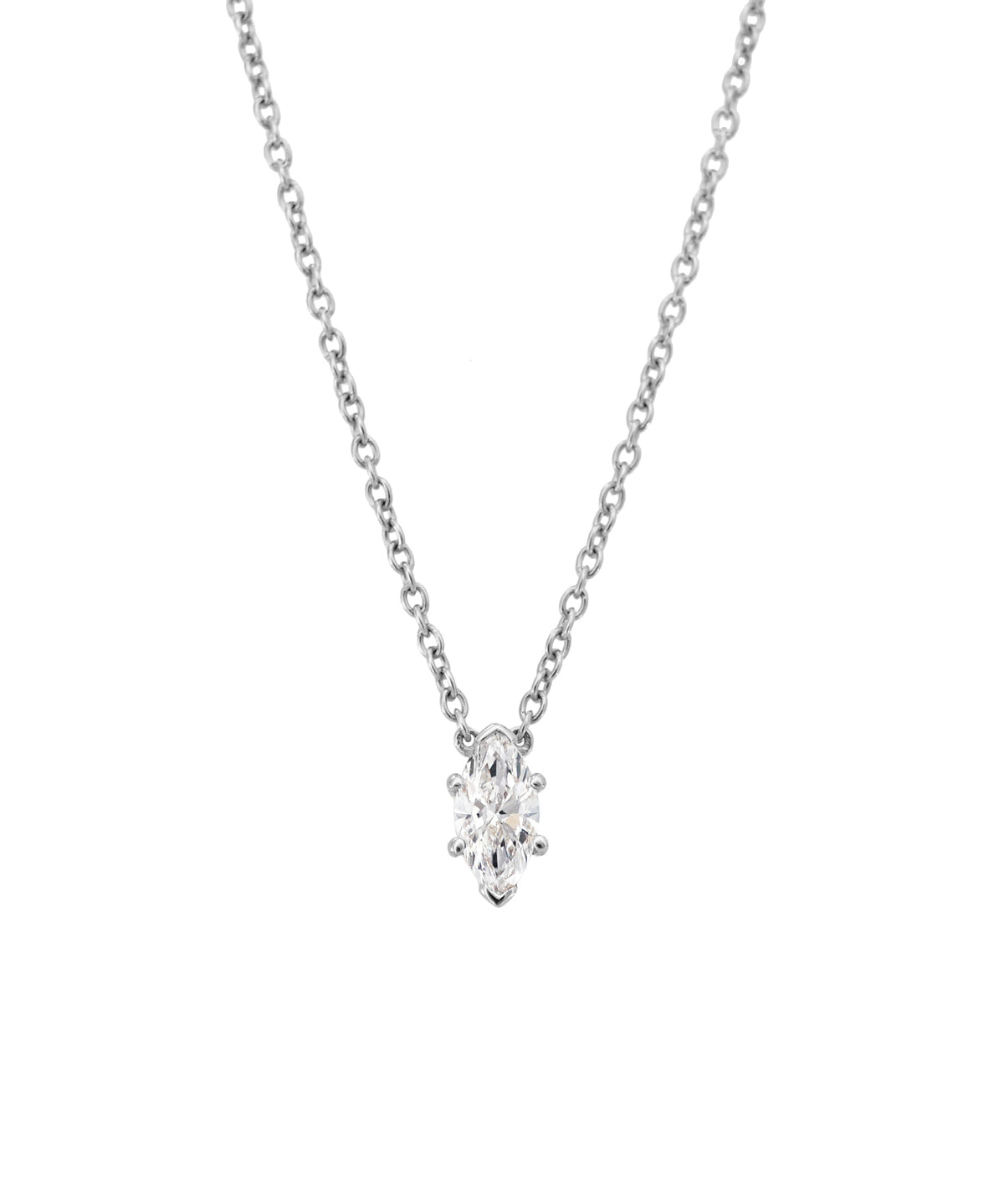 Marquise Solitaire Diamond Necklace - 0.30ct