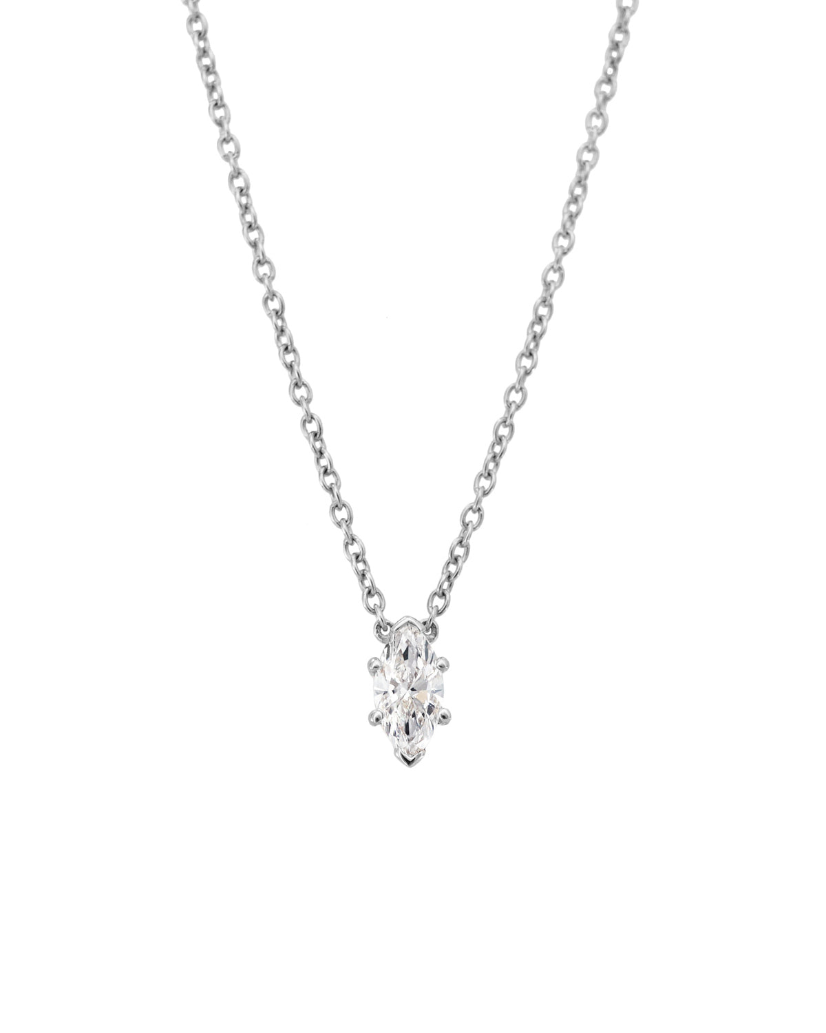 Marquise Solitaire Diamond Necklace - 0.30ct