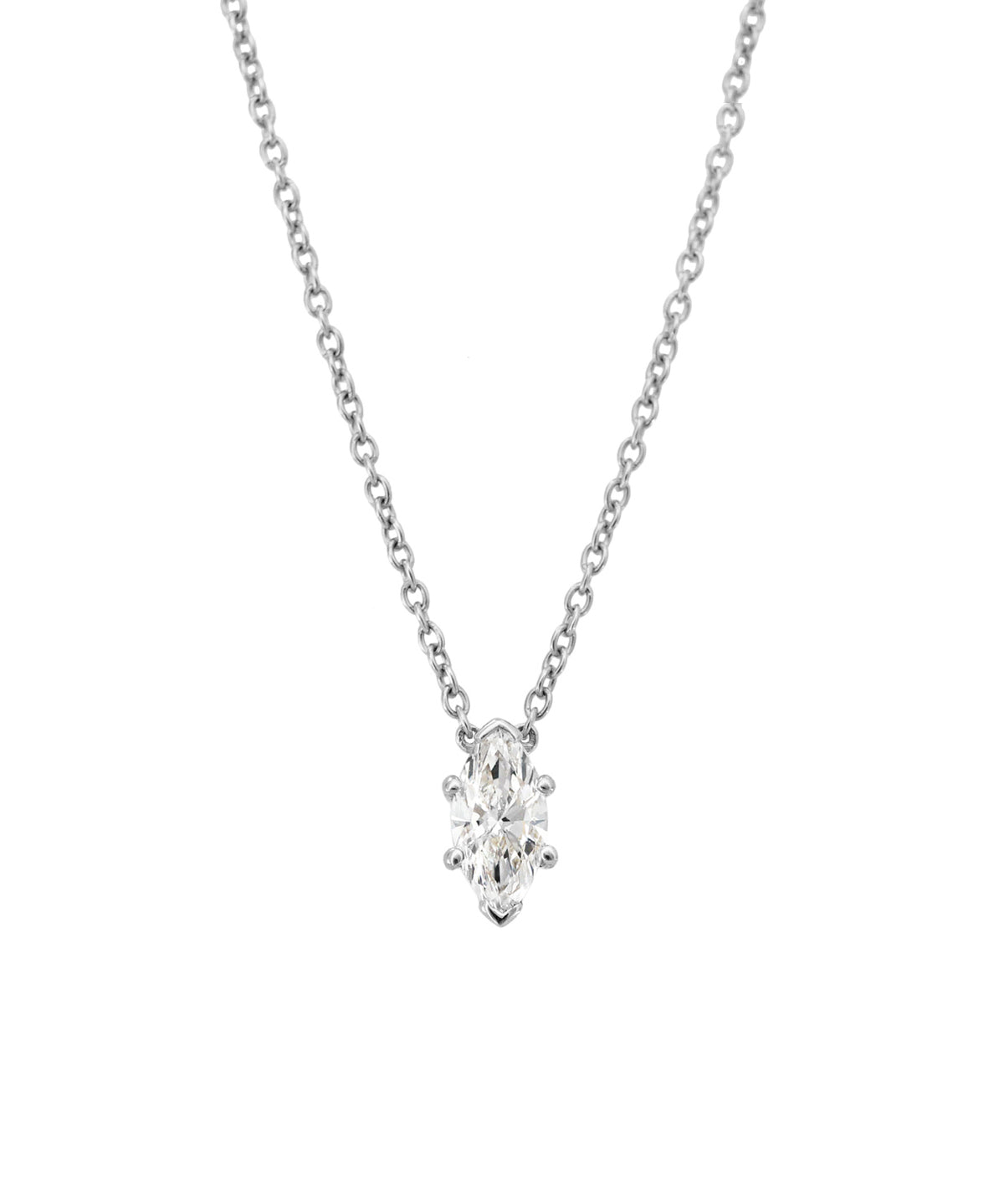 Marquise Solitaire Diamond Necklace