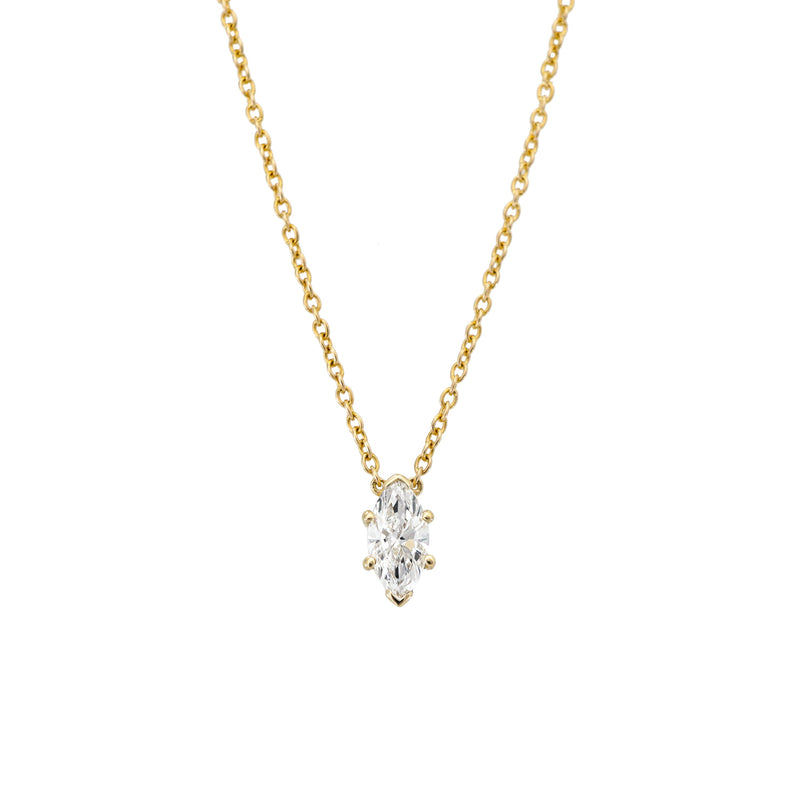 Marquise Solitaire Diamond Necklace - 0.50ct