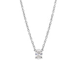 Oval Solitaire Diamond Necklace - 0.30ct