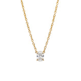 Oval Solitaire Diamond Necklace - 0.30ct