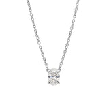 Oval Solitaire Diamond Necklace - 0.50ct