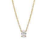 Oval Solitaire Diamond Necklace - 0.50ct