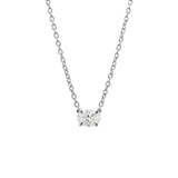 East-West Oval Solitaire Diamond Necklace - 0.30ct