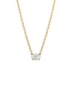 East-West Oval Solitaire Diamond Necklace