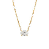 East-West Oval Solitaire Diamond Necklace - 0.50ct