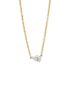 Pear Solitaire Diamond Necklace - 0.30ct