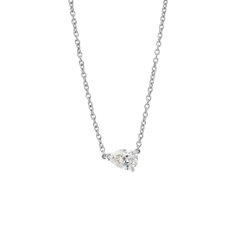 Pear Solitaire Diamond Necklace - 0.50ct