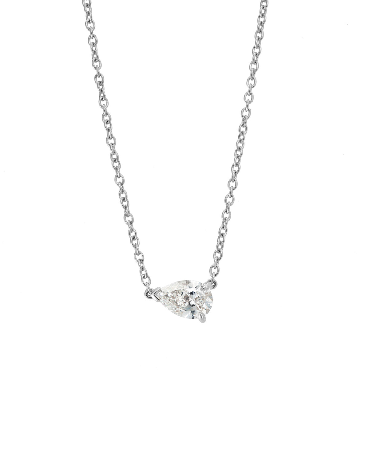 Pear Solitaire Diamond Necklace - 0.50ct