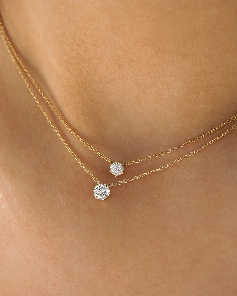 Round Solitaire Diamond Necklace - 0.50ct