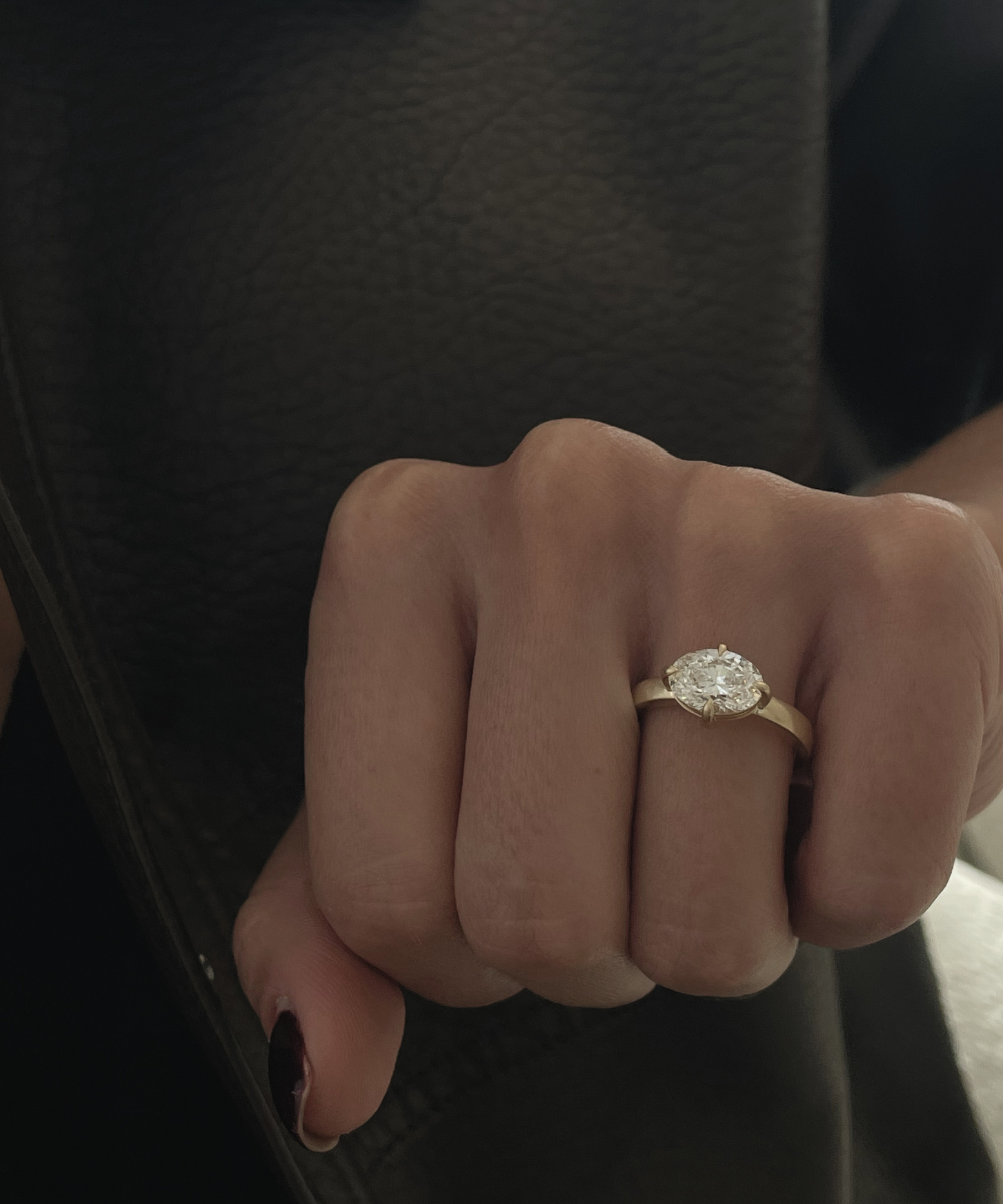 Noelle 2ct East West Oval Diamond Engagement Ring classajewellers