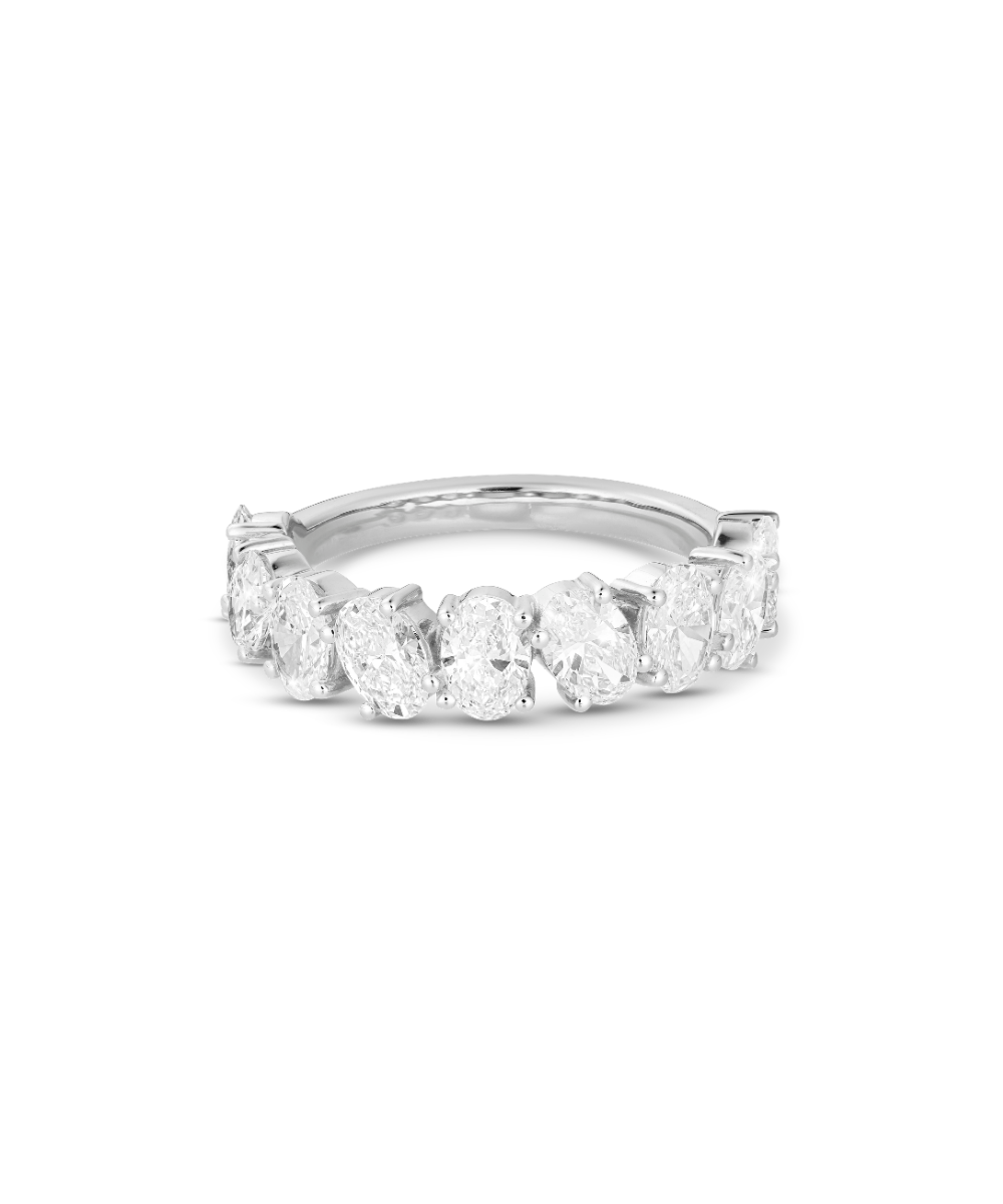 Odette Oval Diamond Band - White Gold classajewellers