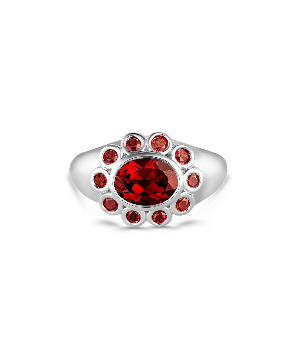 Ophelia Pinky Ring - Garnet classajewellers