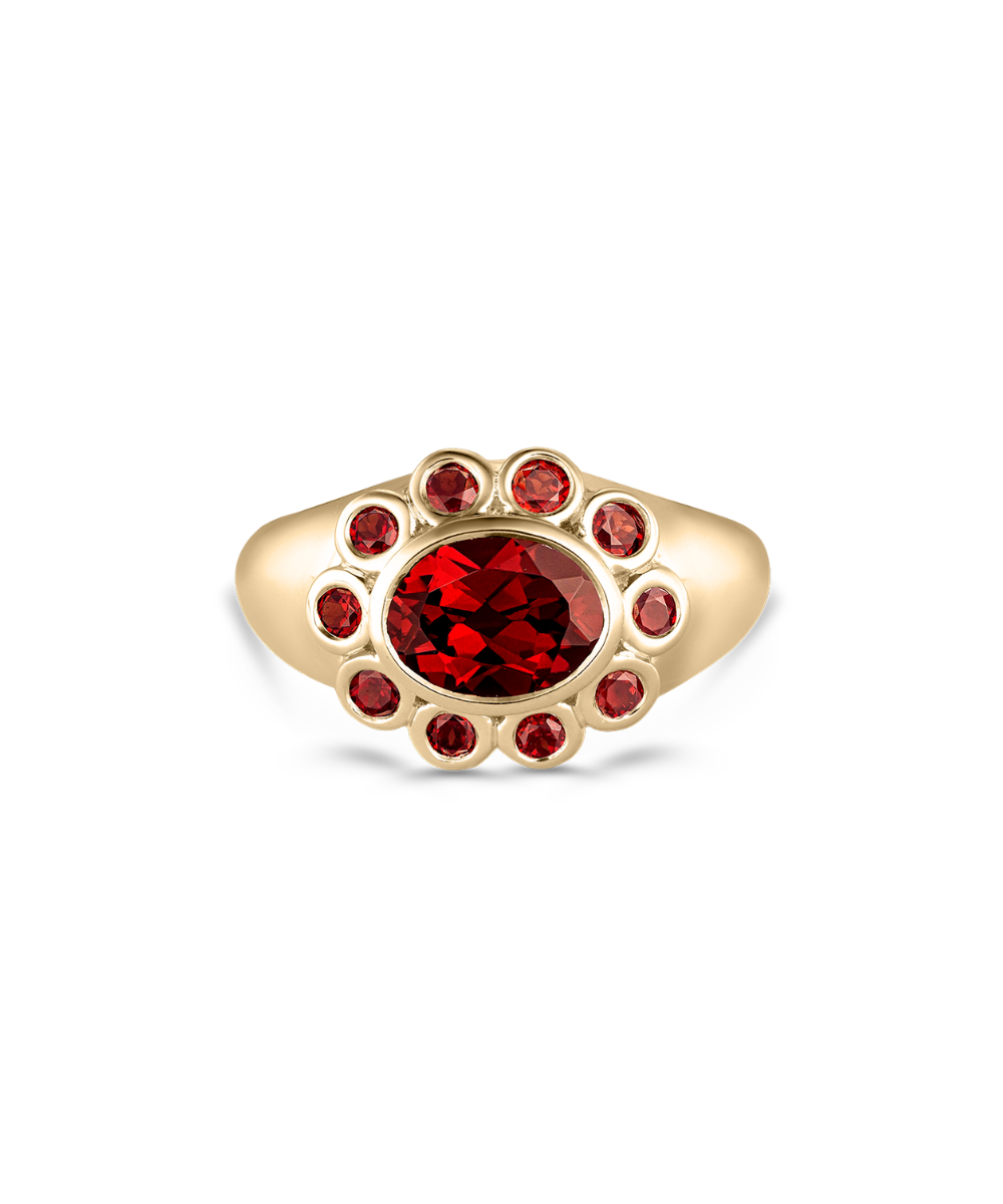 Ophelia Pinky Ring - Garnet classajewellers