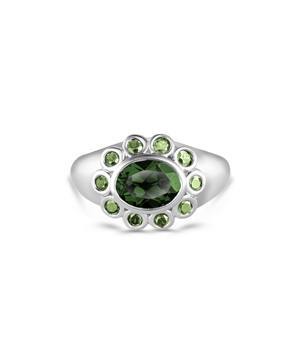 Ophelia Pinky Ring - Green Tourmaline classajewellers