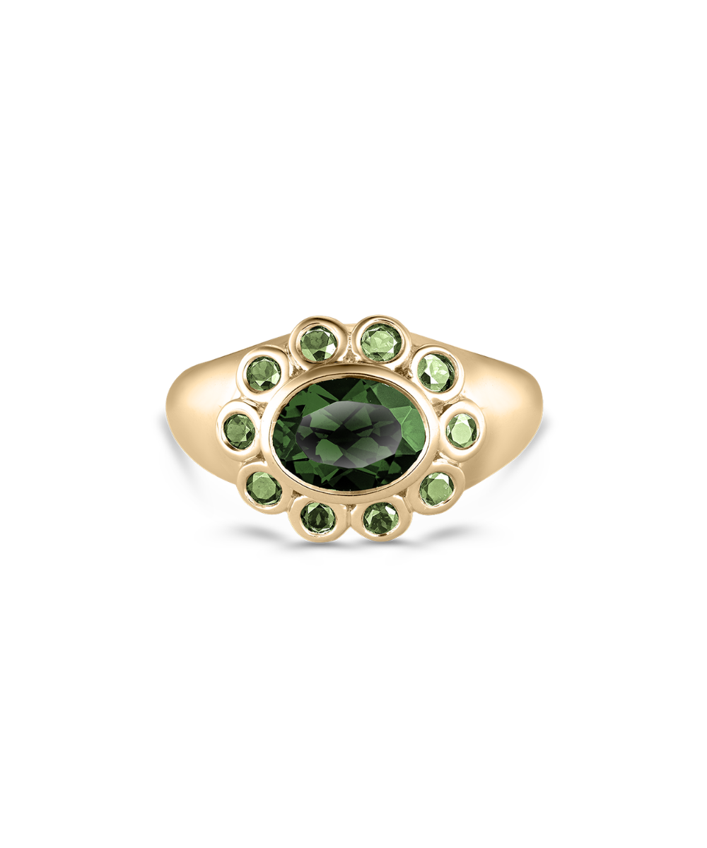 Ophelia Pinky Ring - Green Tourmaline classajewellers
