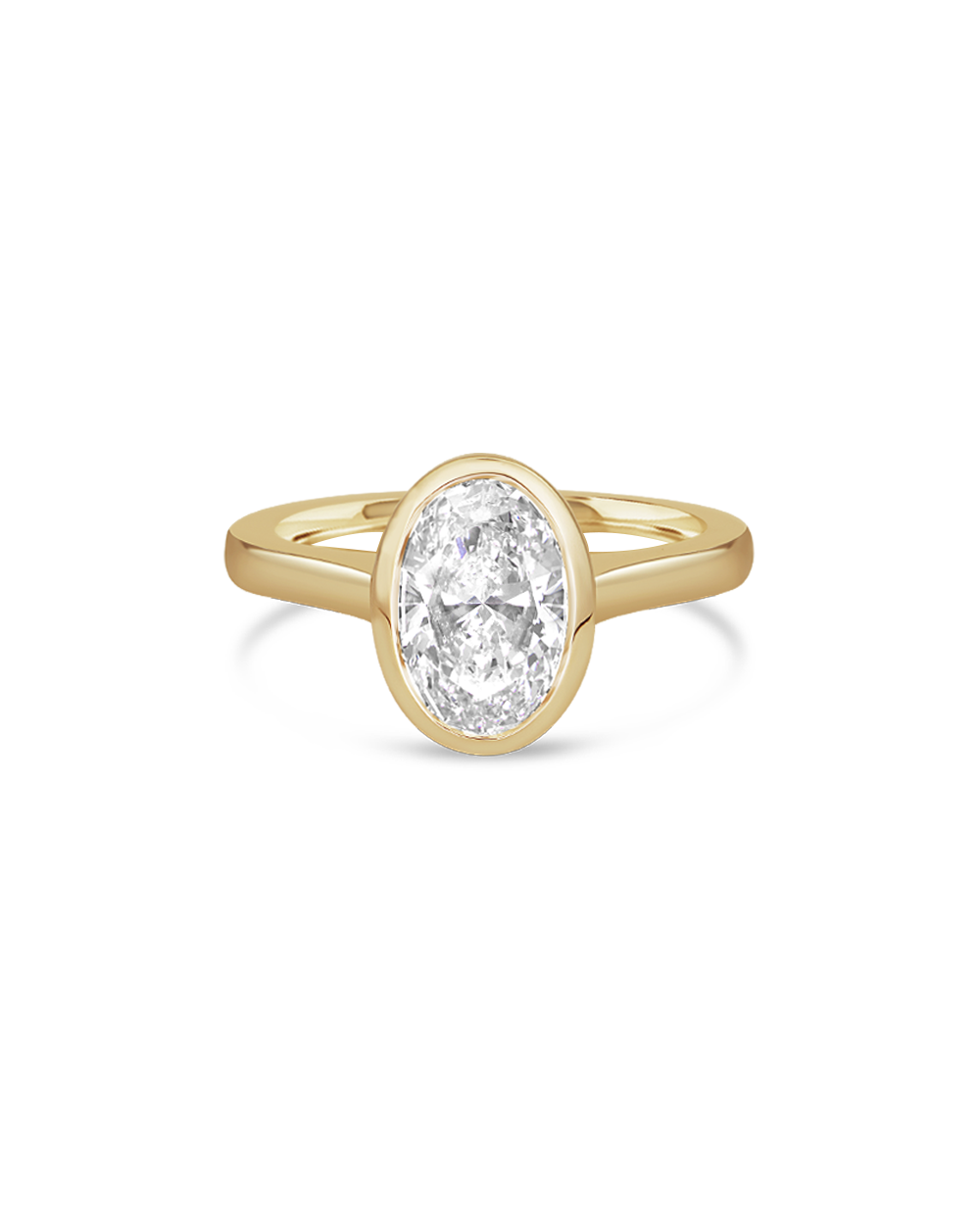 Aria 2.15ct Oval Diamond Bezel Engagement Ring