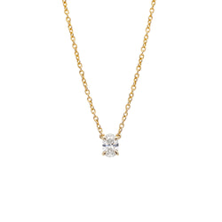 Oval Solitaire Diamond Necklace - 0.30ct