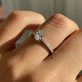 Oval 0.70ct Diamond with Diamond Pave Band