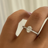 Oval 0.70ct Diamond with Diamond Pave Band