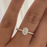 Oval Diamond 1ct Two Tone with Diamond Band