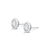 White gold oval diamond stud earring back mechanism and posts