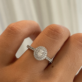 Oval Diamond with Double Diamond Halo Ring