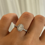 Oval Diamond with Halo & Diamond Band