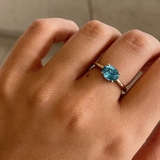 Oval East West Zircon Ring