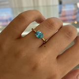 Oval East West Zircon Ring