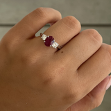 Oval Ruby & Round Diamond Trilogy