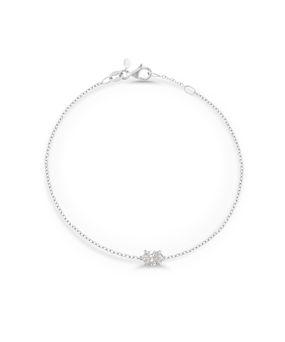 Oval Solitaire Diamond Bracelet classajewellers