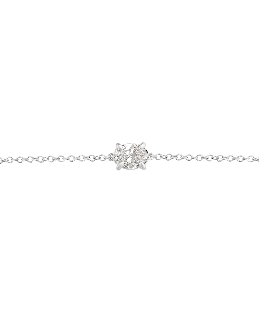 Oval Solitaire Diamond Bracelet classajewellers