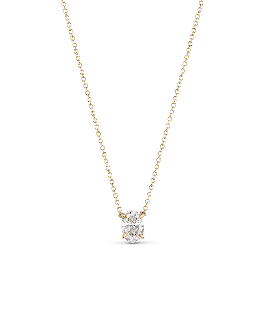 Oval Solitaire Diamond Necklace classajewellers
