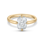 18ct yellow gold cushion cut lab grown diamond solitaire engagement ring with compass claw setting