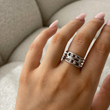 Patterned Wire Diamond Bezel Ring