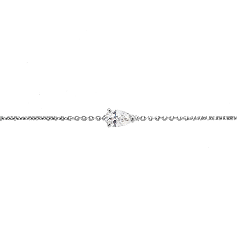 Linked for Life Pear Solitaire Diamond Bracelet