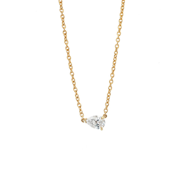 Pear Solitaire Diamond Necklace