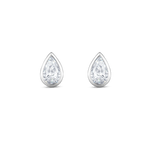 White gold pear diamond stud earrings front facing symmetry