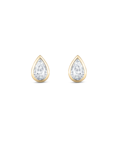 Pear Diamond Earrings - Bezel