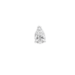 Single white gold pear cut diamond earring close-up